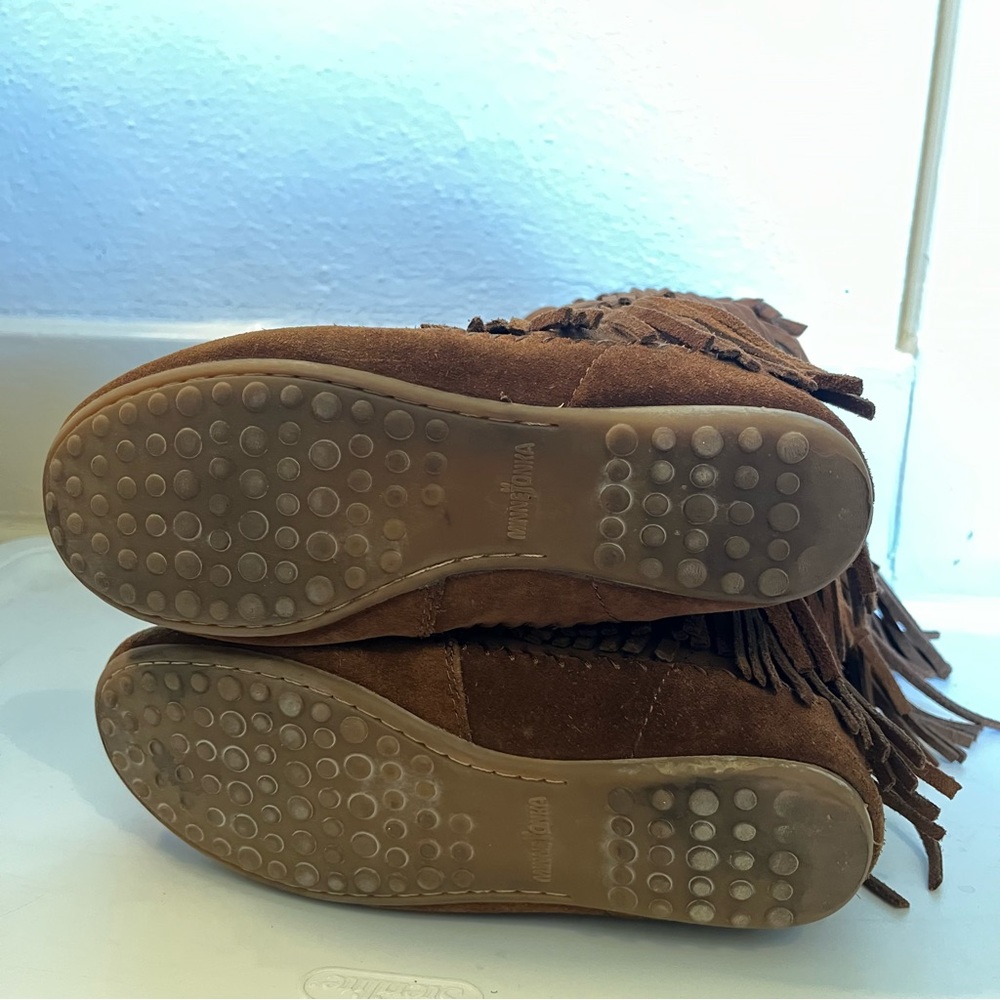 Minnetonka Three Layer Fringe Brown Boot - image 5